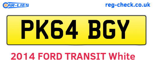 PK64BGY are the vehicle registration plates.