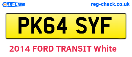 PK64SYF are the vehicle registration plates.