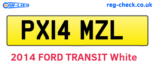 PX14MZL are the vehicle registration plates.