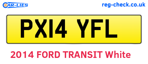 PX14YFL are the vehicle registration plates.