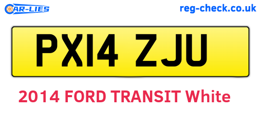 PX14ZJU are the vehicle registration plates.