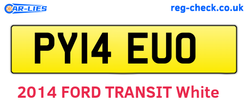PY14EUO are the vehicle registration plates.
