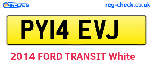 PY14EVJ are the vehicle registration plates.
