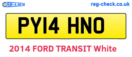 PY14HNO are the vehicle registration plates.