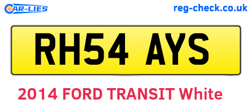 RH54AYS are the vehicle registration plates.