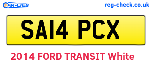 SA14PCX are the vehicle registration plates.