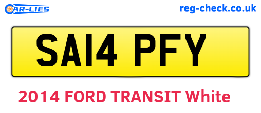 SA14PFY are the vehicle registration plates.