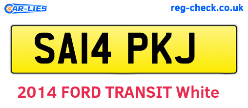SA14PKJ are the vehicle registration plates.