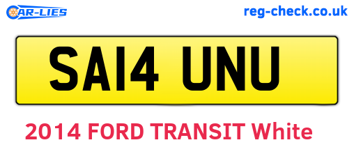 SA14UNU are the vehicle registration plates.