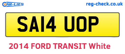 SA14UOP are the vehicle registration plates.