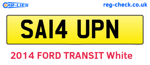 SA14UPN are the vehicle registration plates.