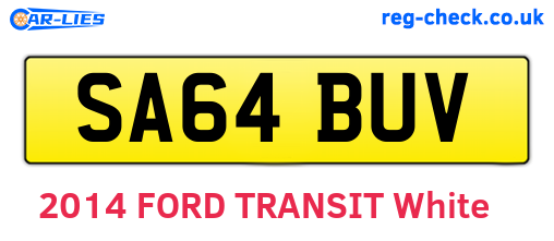 SA64BUV are the vehicle registration plates.