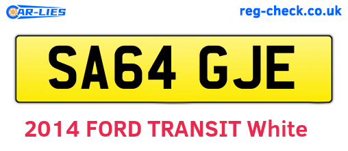 SA64GJE are the vehicle registration plates.
