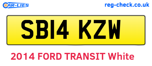 SB14KZW are the vehicle registration plates.
