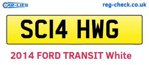 SC14HWG are the vehicle registration plates.