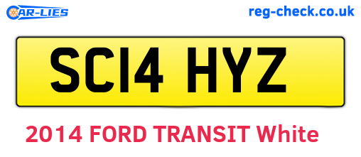 SC14HYZ are the vehicle registration plates.