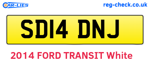 SD14DNJ are the vehicle registration plates.