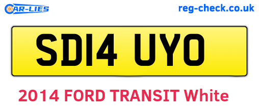 SD14UYO are the vehicle registration plates.
