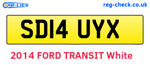 SD14UYX are the vehicle registration plates.