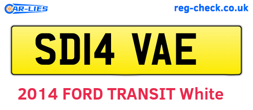 SD14VAE are the vehicle registration plates.