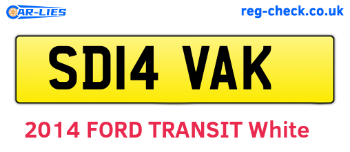 SD14VAK are the vehicle registration plates.