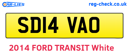SD14VAO are the vehicle registration plates.