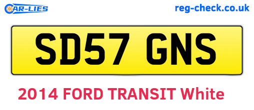 SD57GNS are the vehicle registration plates.