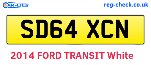 SD64XCN are the vehicle registration plates.