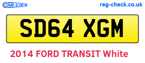 SD64XGM are the vehicle registration plates.