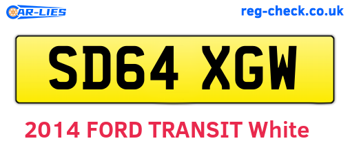 SD64XGW are the vehicle registration plates.