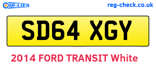 SD64XGY are the vehicle registration plates.