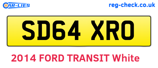 SD64XRO are the vehicle registration plates.