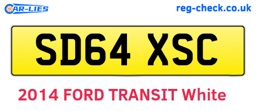SD64XSC are the vehicle registration plates.