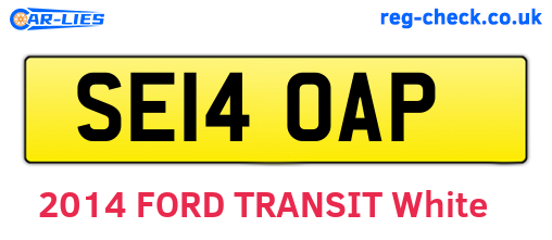 SE14OAP are the vehicle registration plates.