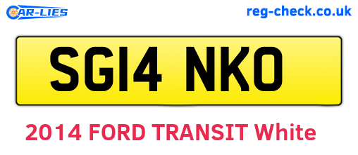 SG14NKO are the vehicle registration plates.