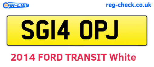 SG14OPJ are the vehicle registration plates.