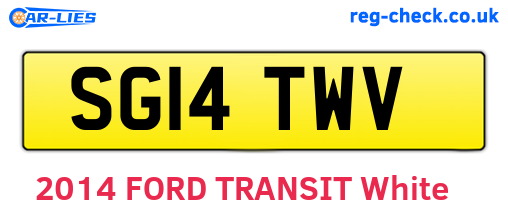 SG14TWV are the vehicle registration plates.