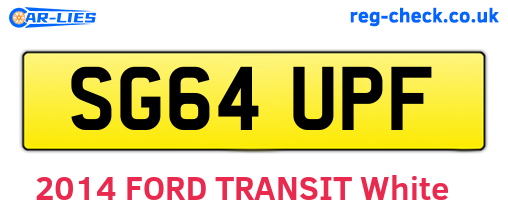 SG64UPF are the vehicle registration plates.