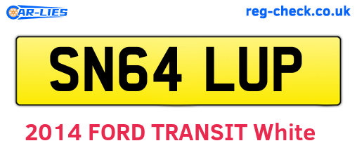 SN64LUP are the vehicle registration plates.