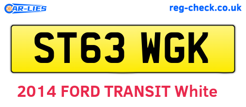 ST63WGK are the vehicle registration plates.