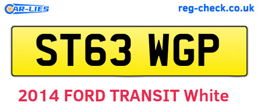 ST63WGP are the vehicle registration plates.