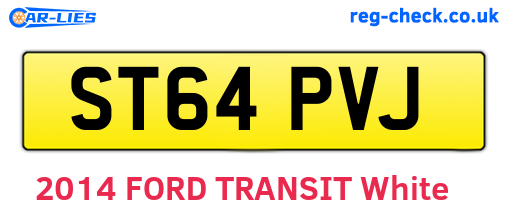ST64PVJ are the vehicle registration plates.
