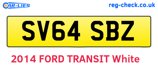 SV64SBZ are the vehicle registration plates.