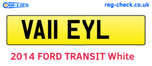 VA11EYL are the vehicle registration plates.