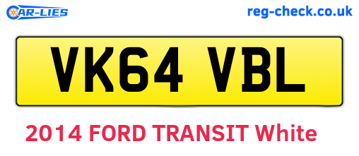 VK64VBL are the vehicle registration plates.