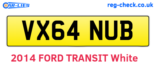 VX64NUB are the vehicle registration plates.