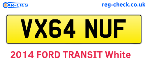 VX64NUF are the vehicle registration plates.