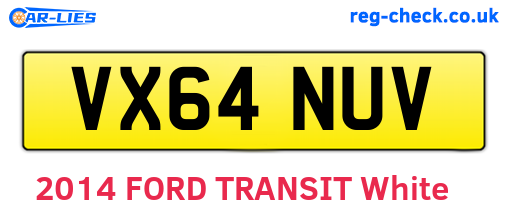 VX64NUV are the vehicle registration plates.