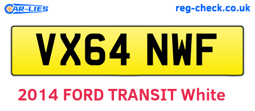 VX64NWF are the vehicle registration plates.