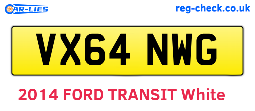VX64NWG are the vehicle registration plates.